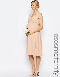 ASOS sukienka ciążowa NUDE midi 3XL 46 - 6539843333 - oficjalne archiwum  Allegro