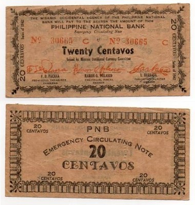 FILIPINY OKUPACJA JAPOŃSKA 1942 20 CENTAVOS