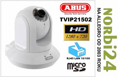 Kamera IP HD ABUS TVIP21502 LAN *OBROTOWA *Alarm - 5893840608 ...