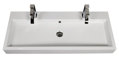 Umywalka podwójna 100x42cm LINDSEY 1000C/D biała - 7042516676 - oficjalne  archiwum Allegro