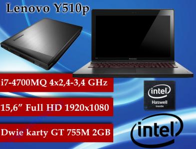 Lenovo Y510p FHD i7 3,4GHz 8GB 1TB SLI 2xGT755-2GB