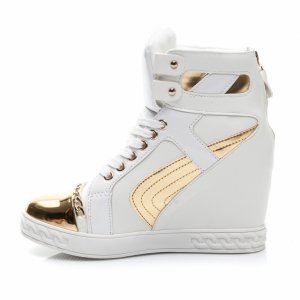 Sneakersy biało złote łańcuch Zanotti 36-41 koturn - 6132259861 - oficjalne  archiwum Allegro