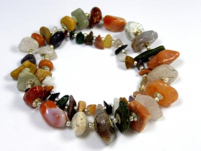 Kolorowe Korale Piękne naturalne AGATY kamienie