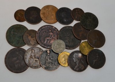 Anglia zestaw 20 sztuk starych monet ciekawe BCM