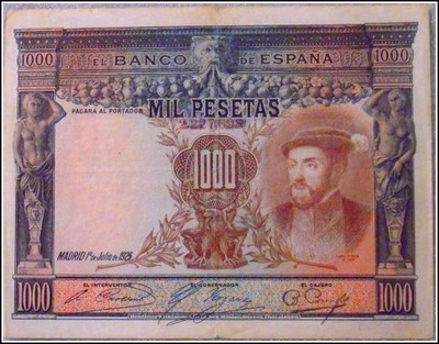 Banknot Hiszpania 1000 Pesetas  Piękny !