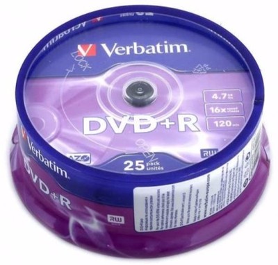 J424 Płyty Verbatim DVD-R 4.7GB 16x 25 sztuk