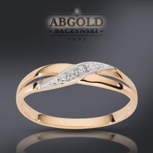 ABgold złoty pierścionek zaręczynowy z brylantami