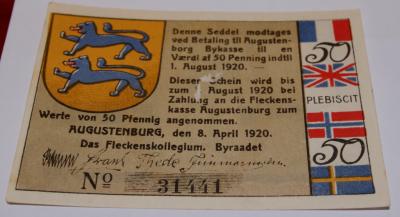 Notgeld, Augustenburg, 50 pfennig, 08.04.1920