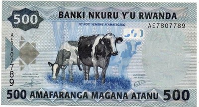 RWANDA  500  Francs  2013   UNC