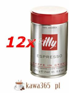 12 x Kawa włoska ziarnista illy Espresso  250g