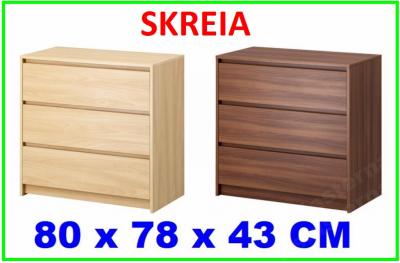 IKEA szafka nocna komoda SKREIA trzy szufladowa