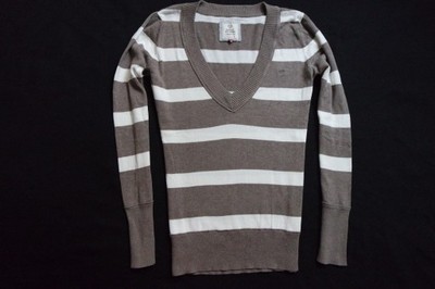 ESPRIT sweter sweterek brązowy paski logowany_40/L