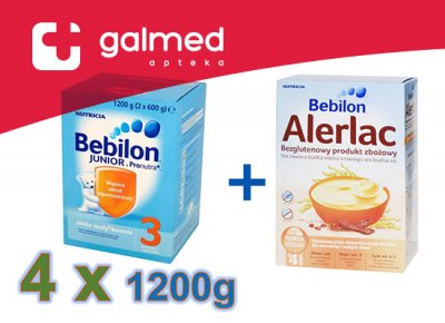 Zestaw Bebilon 3+Pronutra 4x1200g+Allerlac GRATIS!