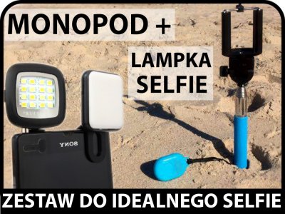 Kijek Selfie Pilot Jack 3,5mm Wysięgnik + Lampka