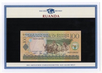 RWANDA 2003 100 FRANCS Z ZESTAWU UNC