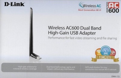 Karta Wi-Fi D-Link DWA-172, AC600, USB