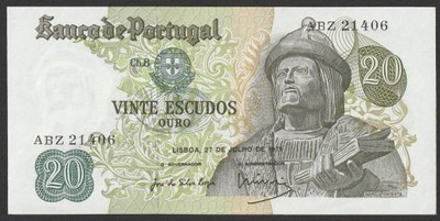 Portugalia - 20 escudos - 1971 - stan bankowy UNC