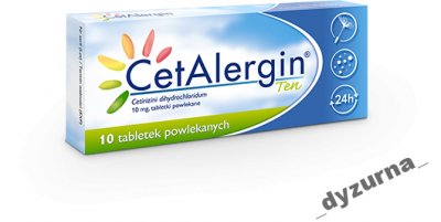 CETALERGIN TEN alergia cetyryzyna ALLERTEC 10 tabl