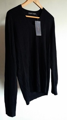 sweter męski, V-neck, czarny, r. M_ZARA