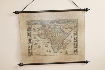 Stara mapa Afryki wisząca duża 82 x 60