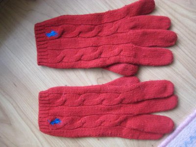 czerwone rękawiczki RALPH LAUREN