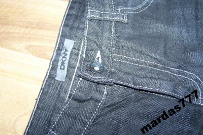 DKNY czarne damskie spodnie jeansowe proste rozm S