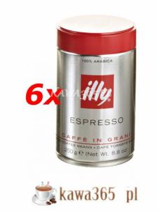 Kawa włoska ziarnista Illy Espresso 6x250 03/2017r