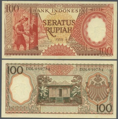 ### INDONEZJA - P59 - 1958 - 100 RUPII