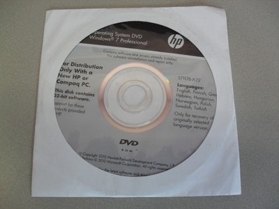 Windows 7 Pro 32 BIT reinstalacja HP 100% key free