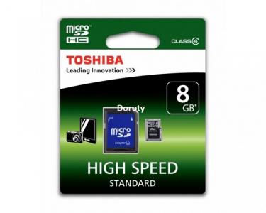 KARTA micro SDHC 8GB TOSHIBA+ADAPTER