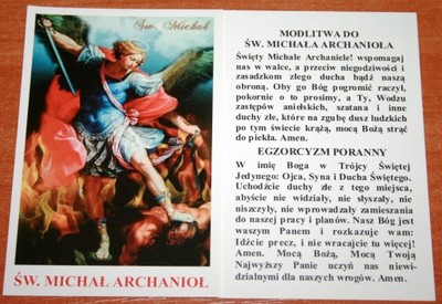 Obrazek Michał Archanioł egzorcyzm poranny anioł - 6601355877 - oficjalne  archiwum Allegro