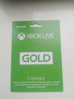 Xbox Live Gold 3 miesiące(90dni)Xbox 360,Xbox one