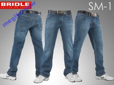 MODNE spodnie męskie jeans BRIDLE SM1 106 cm 34c