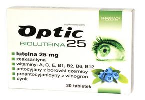 OPTIC BIOLUTEINA 25 witaminy na oczy 30tabl APTEKA