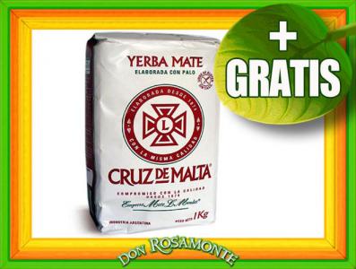 Yerba Mate CRUZ de MALTA ELABORADA 1kg + GRATIS