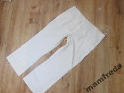 *Białe lniane spodnie r.46 bcm