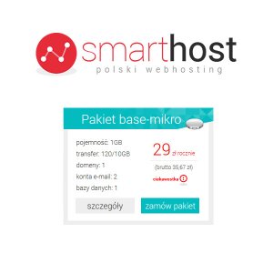 HOSTING 7GB Smarthost.pl - 3 zł/rok! - kupon
