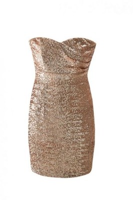 Orsay  złota cekinowa sukienka - 6616687009 - oficjalne archiwum  Allegro