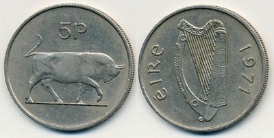 Irlandia 5 Pence - 1971r ... Monety