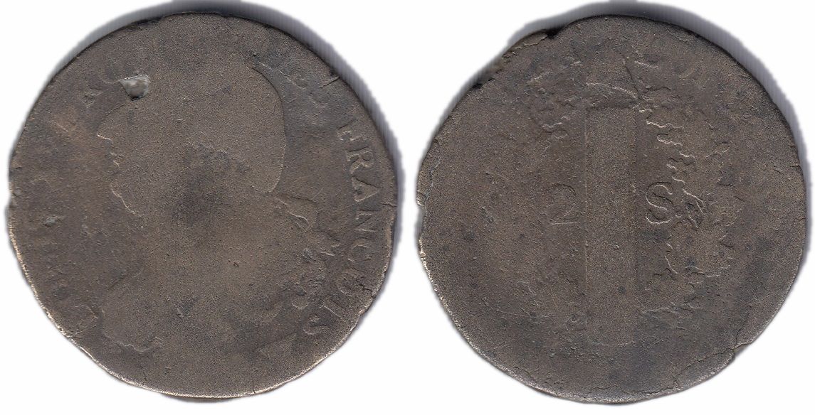 161(18) - Francja,2 Sols 1792 W