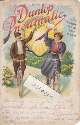 Rowery i rowerzyści-reklama f-my DUNLOP