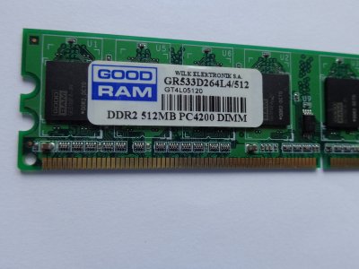PAMIĘĆ RAM DDR2 512MB PC4200 GOODRAM GR533D264L4