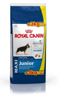 ROYAL CANIN MAXI JUNIOR 15kg + 3kg + GRATIS