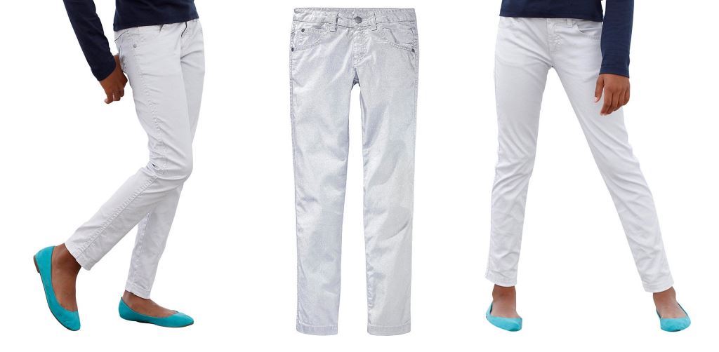 modne srebrne rurki spodnie młodzieżowe 176 jeans