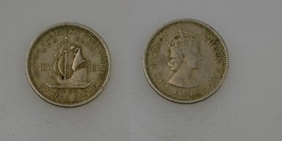 Karaiby Brytjskie 10 Cents 1962 rok od 1zl i BCM