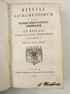Rituale Sacramentorum, 1858 r.
