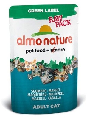 Almo Nature Green Label Raw Pack Kot - Makrela 55g
