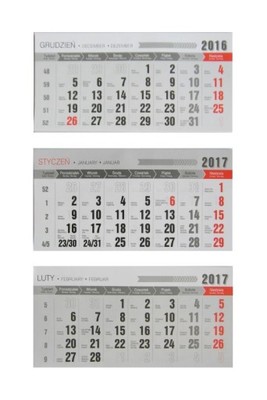 Kalendarz 2017 Trojdzielny Kalendarium Wymienne 6633551714 Oficjalne Archiwum Allegro