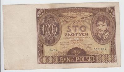 BG075 100 złotych 1934 seria BM