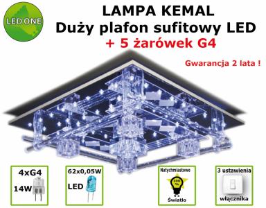 LAMPA SUFITOWA KEMAL 62x LED 5x HALOGEN PROMOCJA !